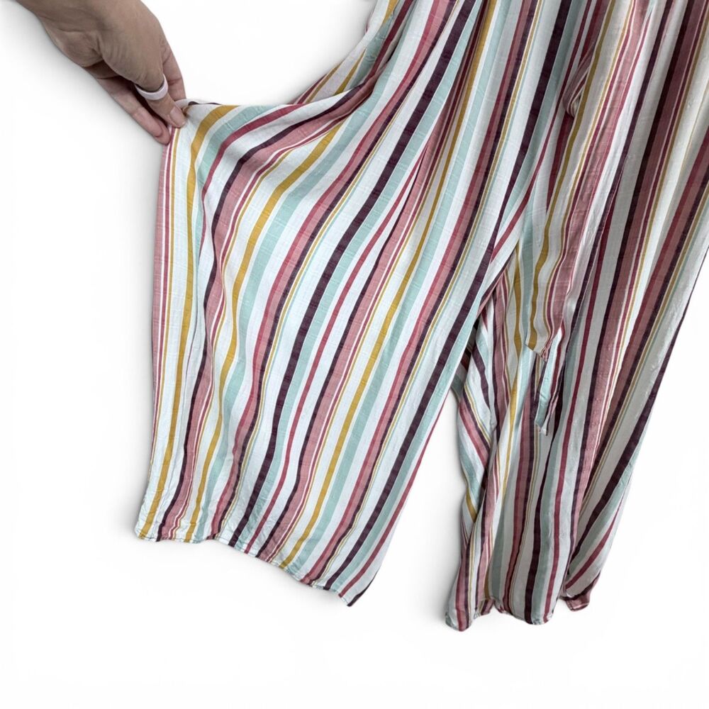 boho striped wide leg jumpsuit plus size 20 resort vacation summer lane bryant - Picture 7 of 8